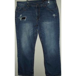 AXEL Mens 38 x 30 Stonington Relaxed Straight Distressed Holes Jeans